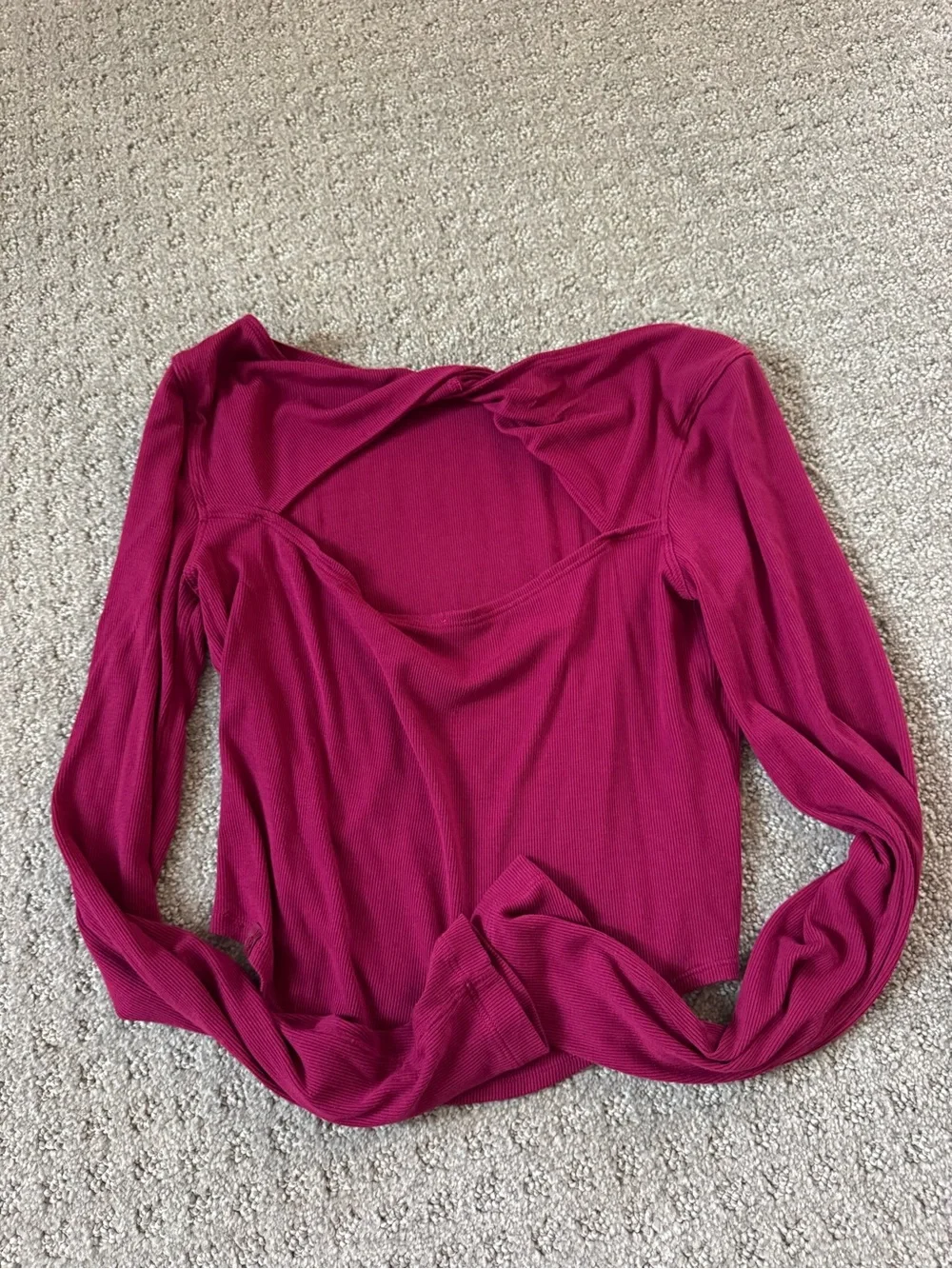 lululemon athletica Ribbed Long Sleeve Boatneck Top - Berry